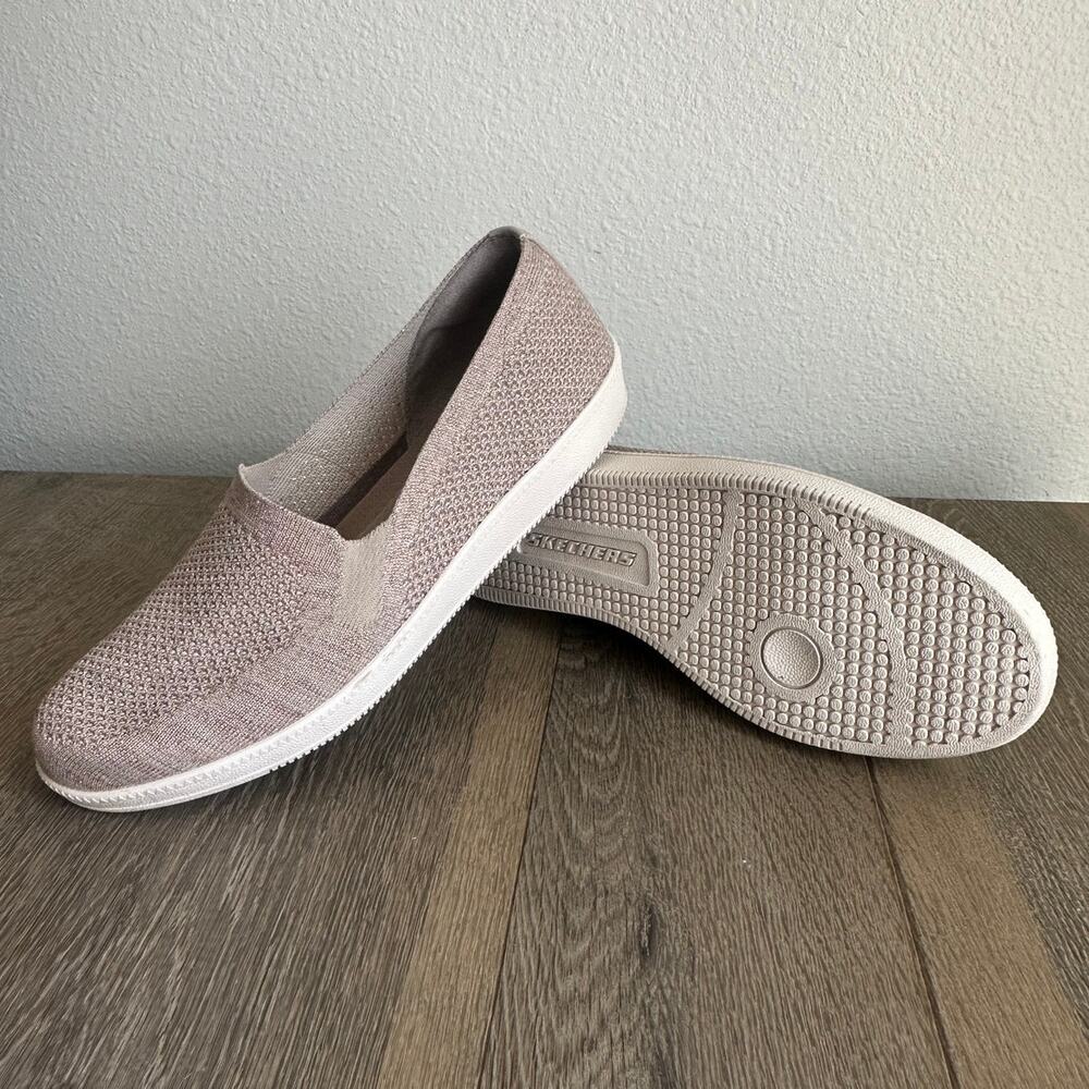 Skechers Madison Ave Closest Star Slip On Sneakers Women's Size 10 Taupe